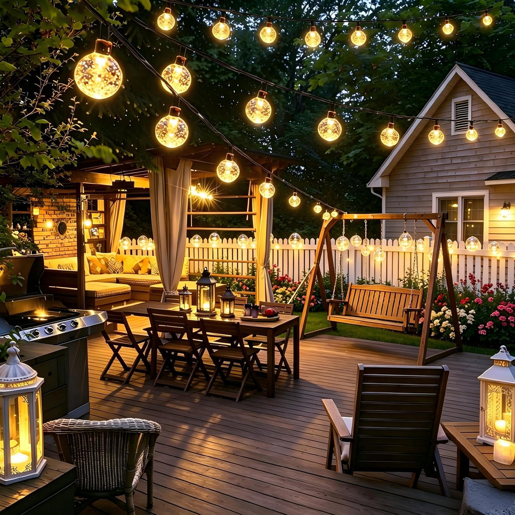 Joomer Solar String Lights Outdoor, 65FT 100LED Globe String Lights 8 Lighting Modes, Waterproof Solar Powered Patio Light for Garden Yard Porch Wedding Party Outdoor Decor (Warm White)