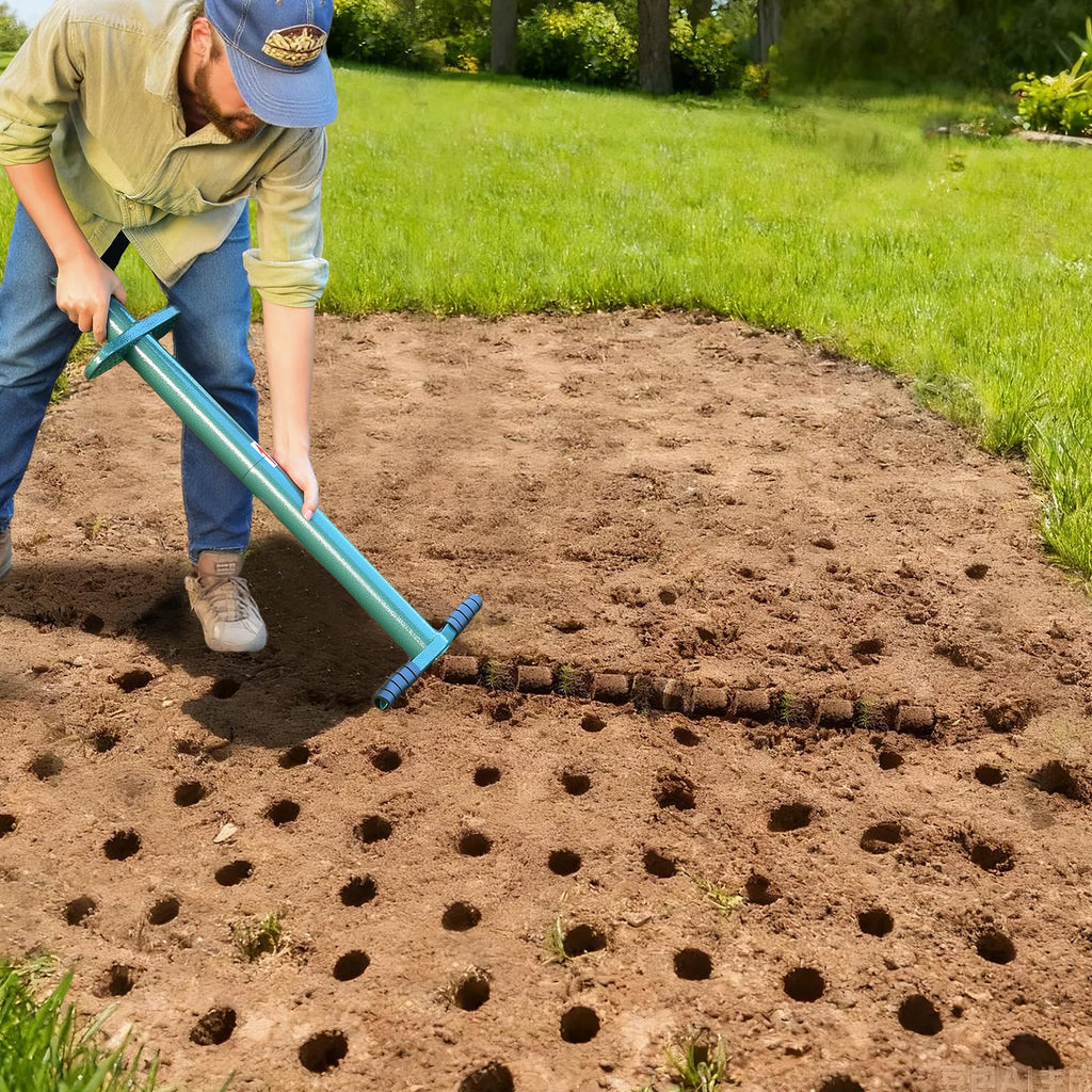 Rondauno Sod Plugger Bulb Planter Planting Tool, Easy to Assemble Garden Trasnplanter with Serrated Base for Planting Grass Plug for Digging Holes Tulips, Daffodils, Iris