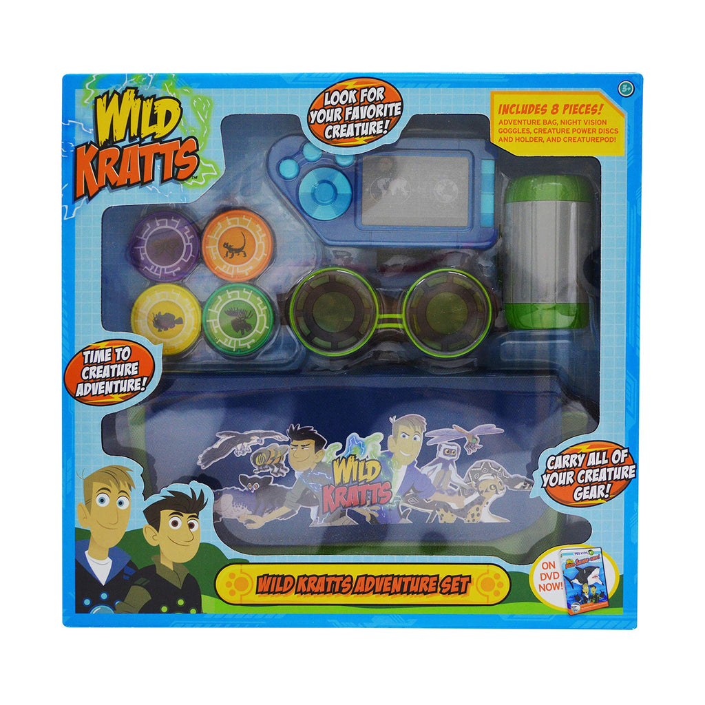 Wild Kratts Adventure Playset - 8pc Set Includes Goggles, Creature Pod, 4 Power Discs & More, Pretend Play & Costume Dress Up Accessories, Officially Licensed Toys for Children, Gift for Kids