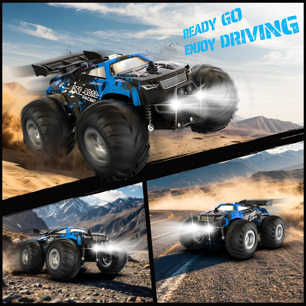 Barlisam Remote Control Car, All-Terrain Remote Control Truck for Boys 8-12, Headlight, 1:20, 10KM/H, 2.4GHZ, Speed-Friendly, Sturdy, Rechargeable RC Cars for Boys 4-7 Christmas, Beginner, Kids 6-12