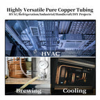 BELLA BAYS Copper Tubing 3/8" OD x 0.320" ID x 50 ft, 99.9% C12200 ASTM B280 Refrigeration ACR Tubing Seamless Soft Coil Round T2 Pure Copper Tube for HVAC System, Refrigerator, Industry, DIY