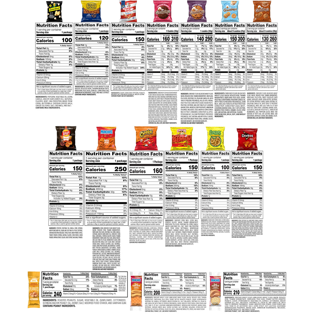 Frito-Lay Ultimate Snack Care Package, Favorites Mix, Variety Assortment of Chips, Cookies, Crackers & More, 40 Count