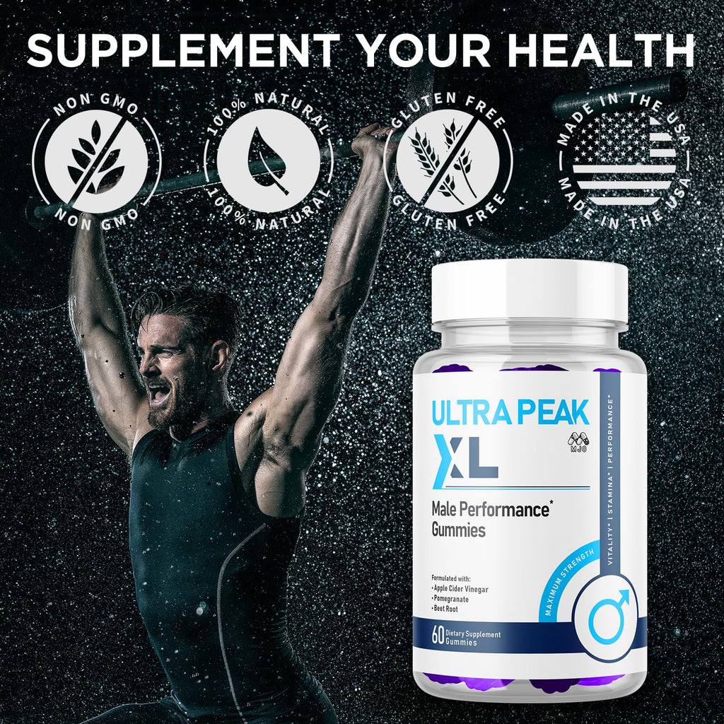Ultra Peak XL Gummies for Men, Official UltraPeak XL Male Gummys with All Natural Ingredients, Ultra PeakXL Maximum Strength Health and Wellness Multivitamin Supplement Formula Gummys (60 Gummies)