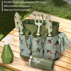 Garden Tool Set with Hummingbird Print, Heavy Duty Gardening Hand Tools with Garden Tool Bag,Gardening Gifts for Women&Men,Green