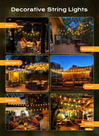 Brightown Outdoor String Lights Patio Lights 100FT ST38 Waterproof Dimmable