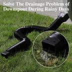 Gutterlix 4 Pack Flexible Gutter Downspout Extensions Extendable from 21" to 67", Downspout Extender Comes with Adapters, Thickened Down spout Drain Extension for Rainwater Drainage(Black)