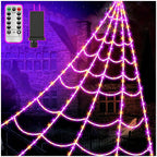 Halloween Decorations Outdoor Spider Web,Upgraded 450 LED Spider Web Lights