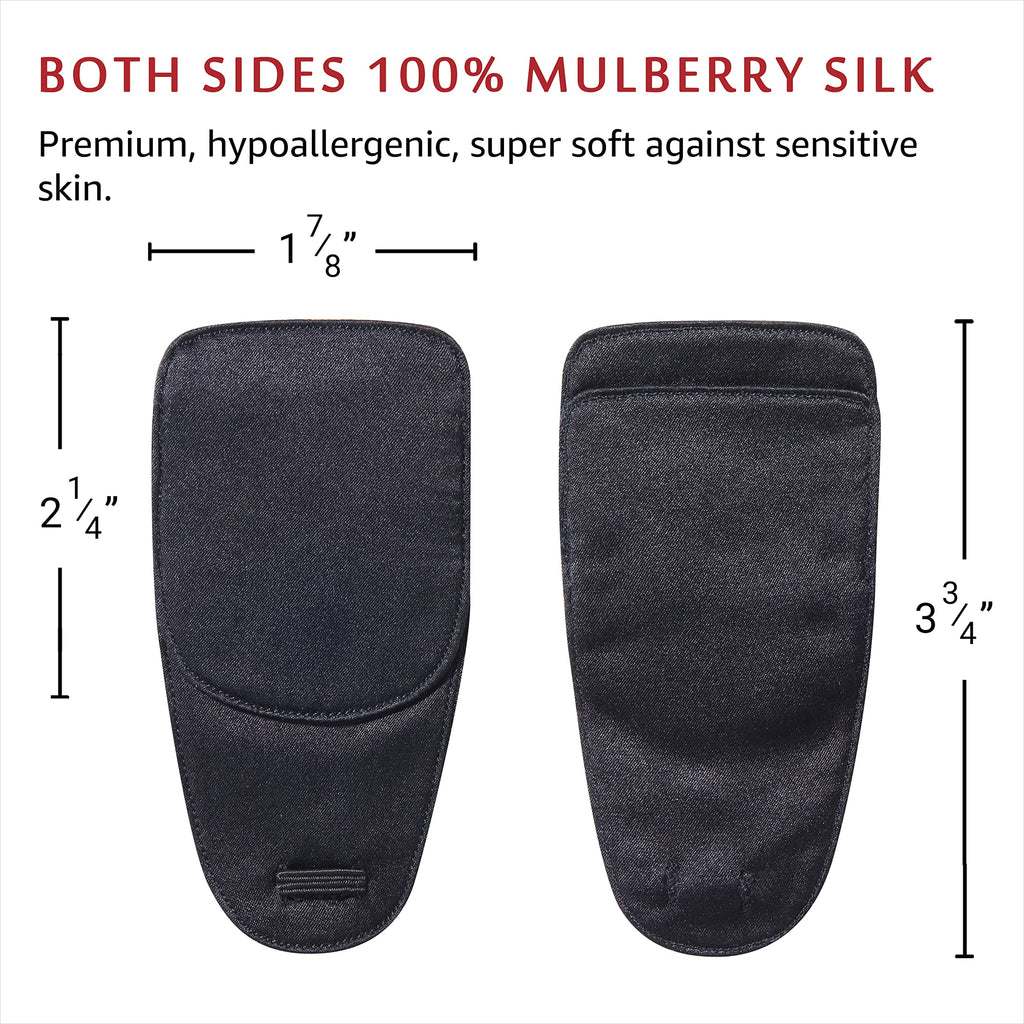 Astropic 2Pcs Silk Eye Patches for Adults Kids Glasses to Cover Either Eye (Medium, Black)