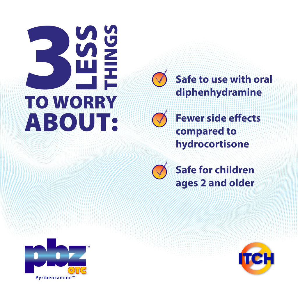 PBZ OTC Antihistamine Cream with 1% Tripelennamine HCl, Kid Safe Itch Relief, 1 Oz, 3 Pack