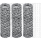 GlikCeil 12 in x 300 ft Chicken Wire Mesh Fencing for Floral Garden, 23 Gauge Silver Galvanized Steel Wire, 1 Inch Hexagonal Hardware Cloth Netting for Farm Crafts Poultry Coop Barrier Rabbit Cage