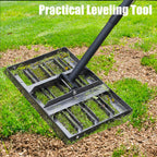Lawn Leveling rake 17"x9.4" Levelawn Tool with 70.5" Adjustable Long Handle Heavy Duty Landscape Leveling Rake Lawn Leveler Yard Tool for Backyard, Golf Course, Garden, Pasture, Farm