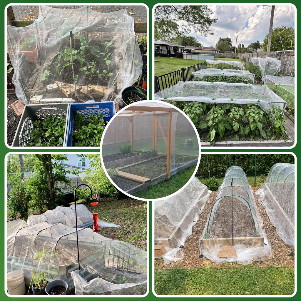SWANGSA Garden Netting 10 X 50 FT 2 Pack, Ultra Fine Garden Mesh Plant Netting for Garden Protection Row Cover Raised Beds Screen, Protecting Plants Vegetables Flowers Fruit Trees