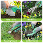 WORKPRO 5-Piece Aluminum Garden Tool Set with Repotting Mat