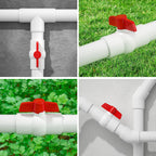 EPHECH 2PCS 2" PVC Ball Valve, SCH40 Slip PVC Water Pipe Valve with Easy Turn Red T-Handle, Shut-Off PVC Ball Valve Socket for Swimming Pool, Sprinkler Lines, Outdoor Plumbing & Irrigation System