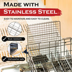 SHIZZO Grill Basket Gift Set with Skewers, Basting Brush, Gift Box