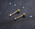 Sllaiss 925 Sterling Silver Stud Earrings for Women Long Post Earrings gold