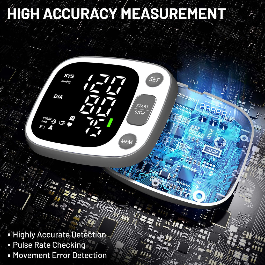 Oklar Wrist Blood Pressure Monitor, FDA Cleared Rechargeable BP Machine