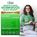 Cadane Wormwood Whole Cloves Black Walnut with Ginger, Garlic, Oregano, Fennel & Black Pepper | Digestive & Wellness Support | 120 Capsules – 60-Day