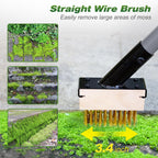 Walensee 66.5in Adjustable 3-in-1 Crack Weeder & Moss Remover Brush Tool