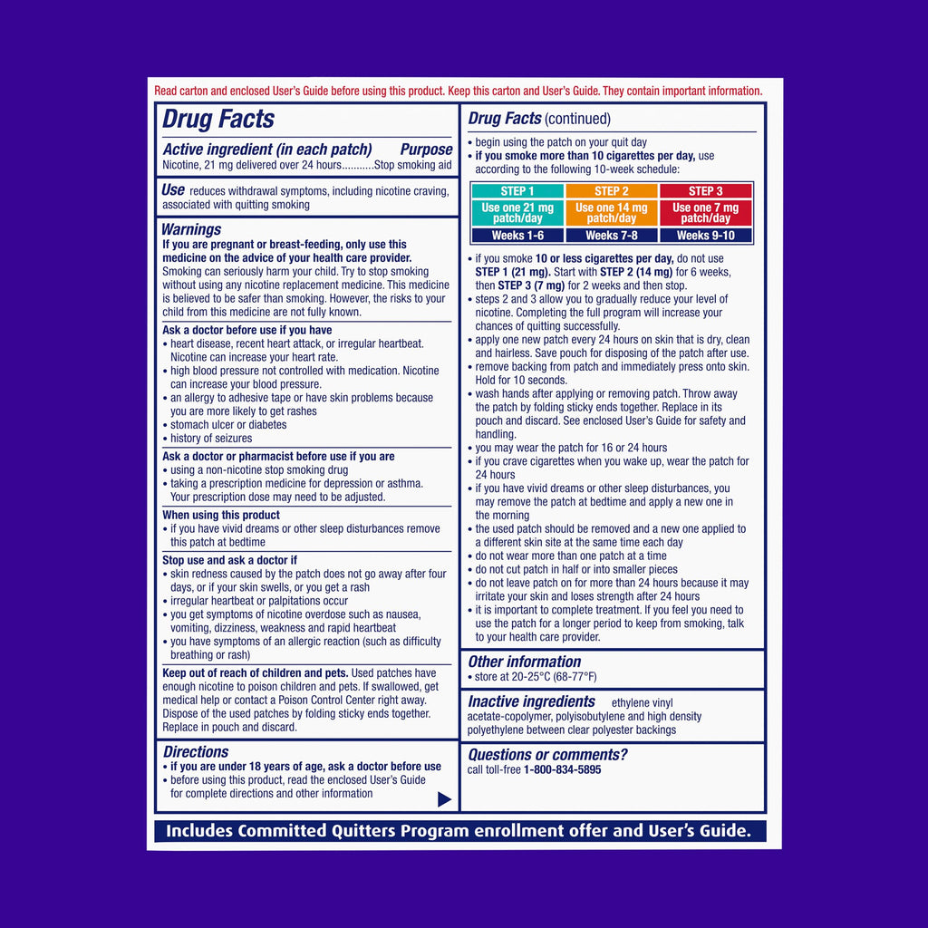 NicoDerm CQ Nicotine Patches and Support Program 21 mg, Step 1 - 21 Ct