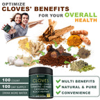 Herbpy 7in1 Clove Supplement Rich in Vitamins & Minerals Supports Digestion, Immune & Heart Health with Cinnamon, Turmeric, Ginger, Cardamom, Garlic & Black Pepper - 100 Vegan Capsules