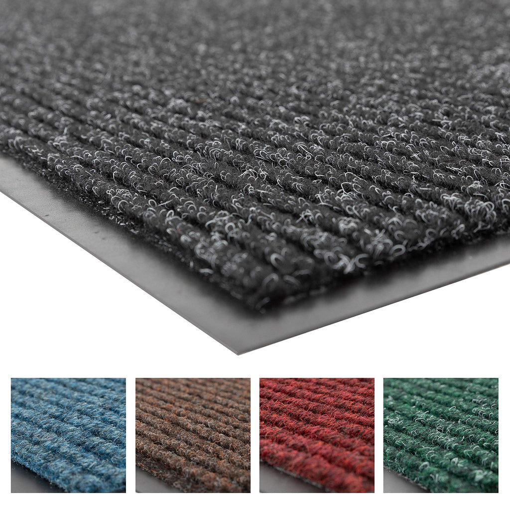 Notrax 109 Industrial Door Mat, 2' x 3' Small Entrance Mat, Heavy Duty Commercial Rug for Businesses, Welcome Lobbies, Garage, and Mudroom, Made in the USA, Charcoal Black, Brush Step 109S0023CH