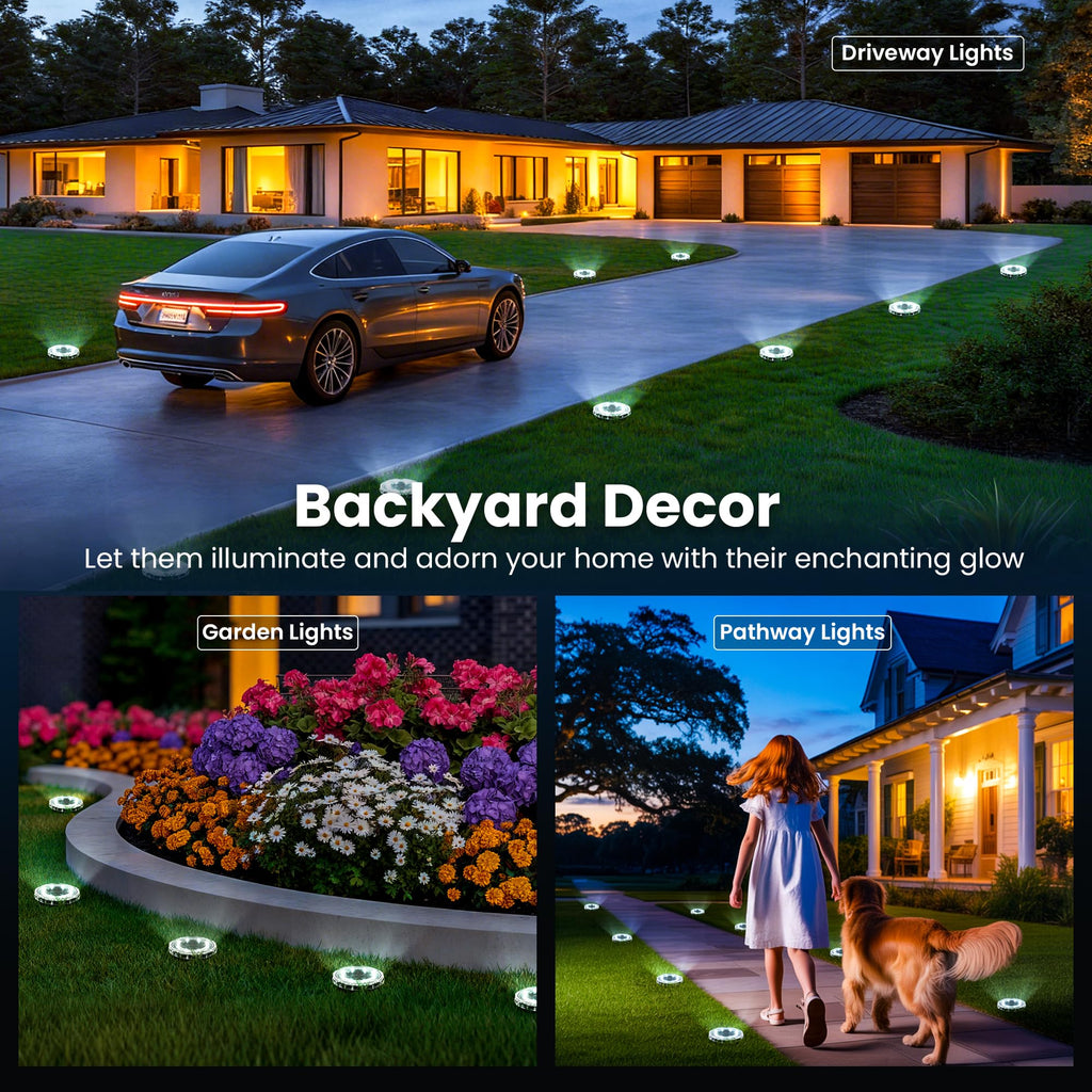 SOLPEX Solar Ground Lights 20 Pack, Solar Pathway Lights Outdoor Waterproof, Landscape Lighting for Garden, Walkway, Driveway, Yard, Deck, Patio, Swimming Pool (Cool White)