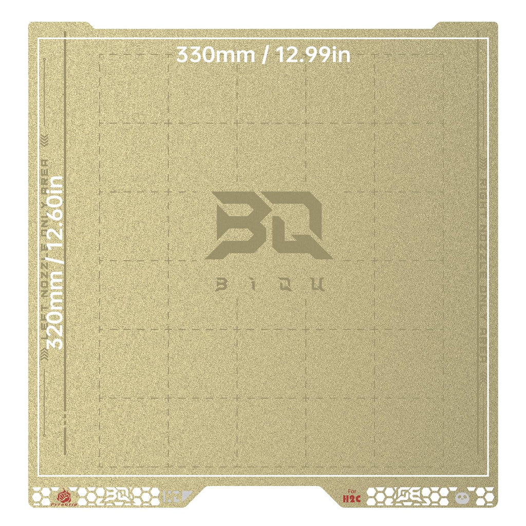 BIQU PyroGrip Build Plate for Bambu-Lab H2C 3D Printer, Double-Sided Textured PEI Spring Steel Sheet for Bambu-Lab H2C, Print Area 350x325mm, 1 Piece