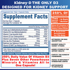 Kidney Restore & Kidney-D 2-Pack Capsules for Kidney Support with Optimized Vitamin D Antioxidants, Kidney Probiotics, Sodium Bicarbonate for Kidney Cleansing