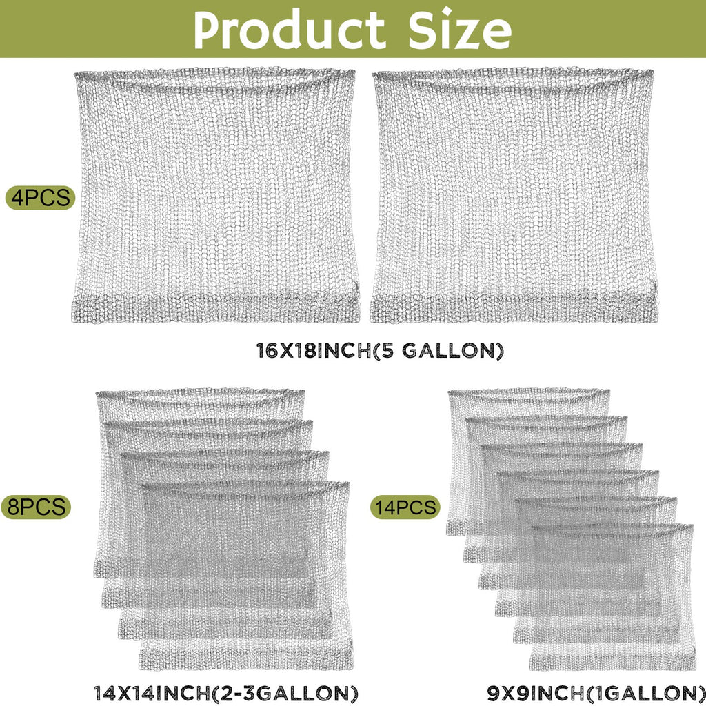 Shimeyao 26 Pcs Root Guard Gopher Baskets Plant Wire Baskets Stainless Steel Plant Wire Speed Mesh Vole Gopher Proof Animal Cages for Root Vegetables Protection, 1 Gallon, 3 and 5 Gallon