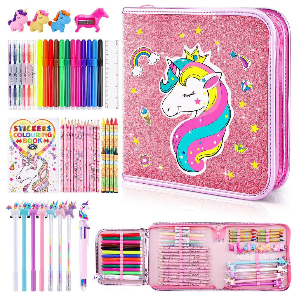 MAIGOZON 56 Pcs Scented Markers Art Supplies for Kids 4-8, Unicorn Toy Gift