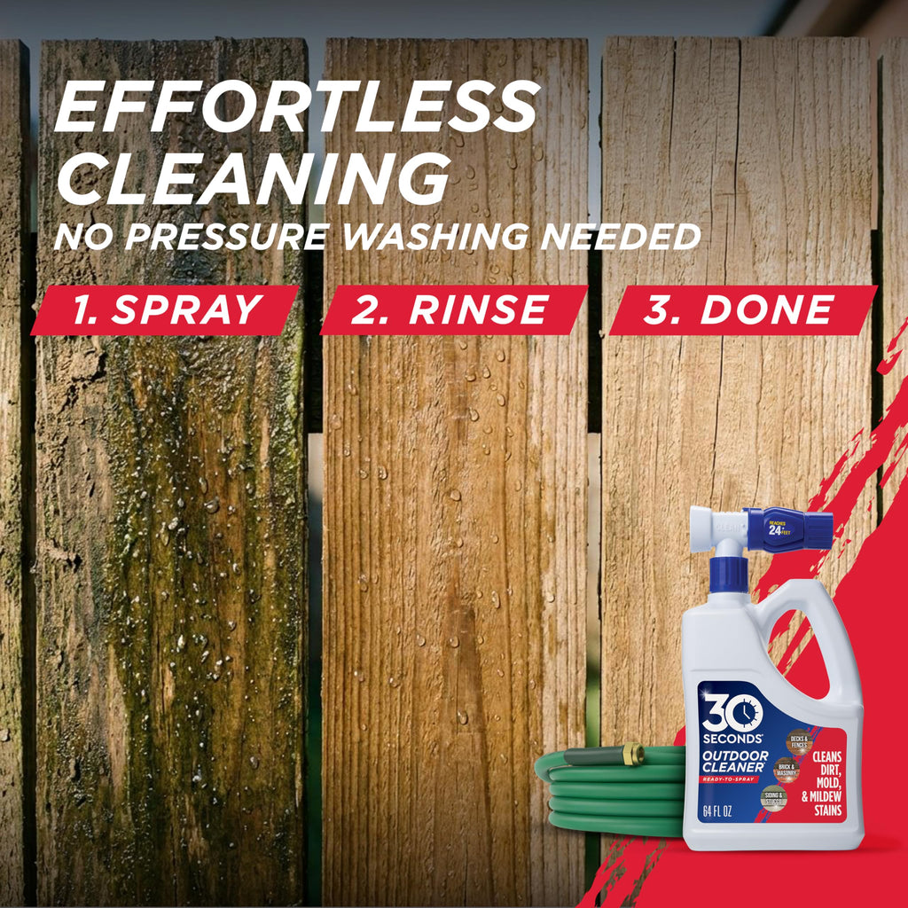 30 SECONDS Outdoor Cleaner 2 Pack with Hose End Sprayer