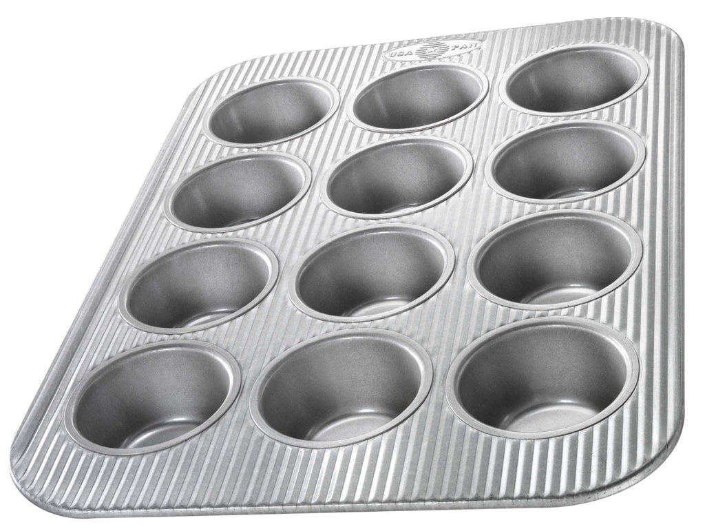 USA Pan Nonstick Quarter Sheet Pan, Set of 2 & Bakeware Muffin Pan, 12-Well, Aluminized Steel