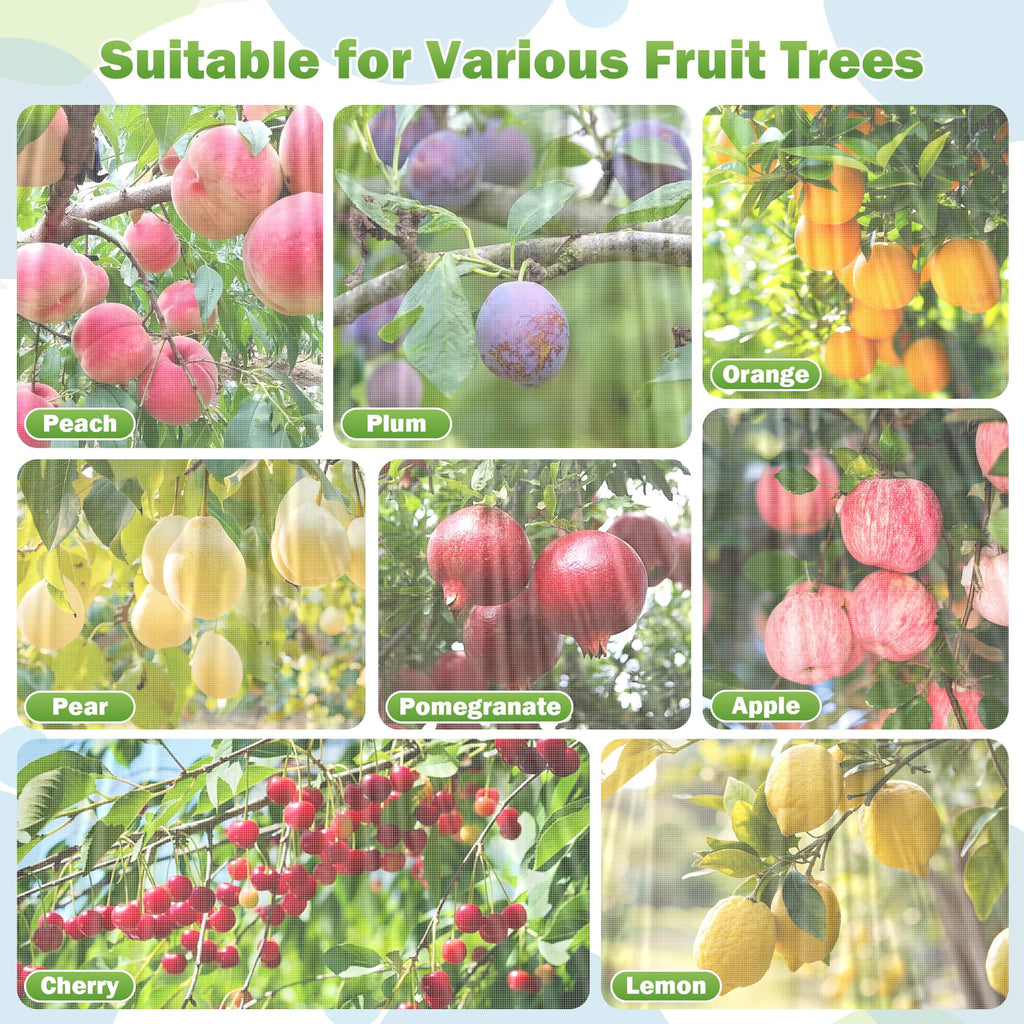 15x15FT Fruit Tree Netting with Zipper and Drawstring - Heavy-Duty Fine Mesh Garden Bird Netting for Fruit Trees, Protect Fruits from Birds, Squirrels,Insects,Deer & Pests