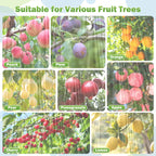15x15FT Fruit Tree Netting with Zipper and Drawstring - Heavy-Duty Fine Mesh Garden Bird Netting for Fruit Trees, Protect Fruits from Birds, Squirrels,Insects,Deer & Pests
