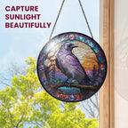 FLAGWIX Raven Crow Gothic Stained Glass Suncatcher, 8 in