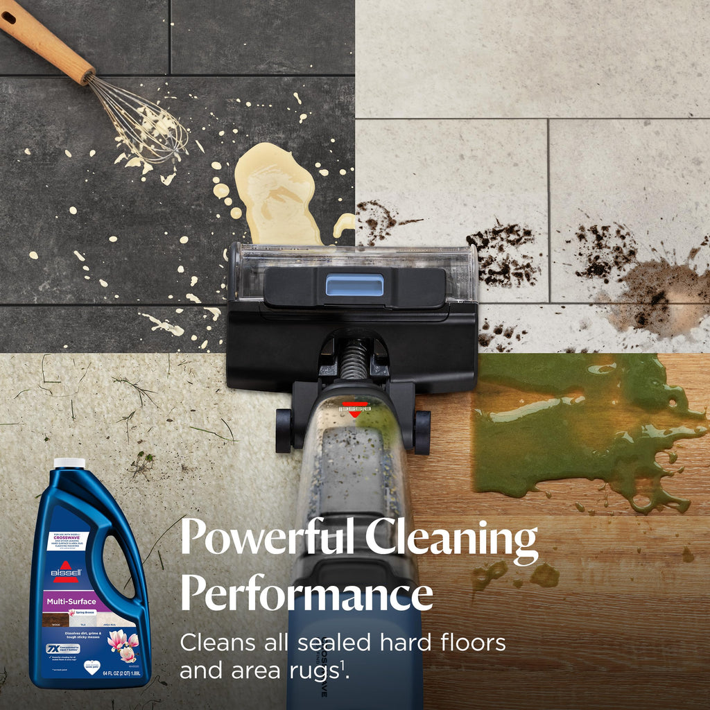 Bissell MultiSurface Floor Cleaning Formula-Crosswave and Spinwave, 17891, 64oz, Removes Everyday Dirt and Grime, Safe on Sealed Hard Floors, Tile, Laminate, Area Rugs, Spring Breeze
