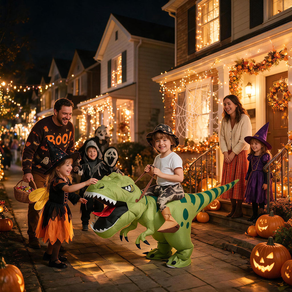 Inflatable Dinosaur Costume for Kids,Blow Up Halloween T Rex Suit (4-6YRS)