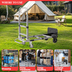 Suzhi Convertible Hand Truck Dolly Cart with Wheels Heavy Duty/with 4 Wheels / 500Lbs Load, 2 Straps for Furniture/Appliance/Carton/Warehouse/Office/no Need to Install, Easy to fold as Video