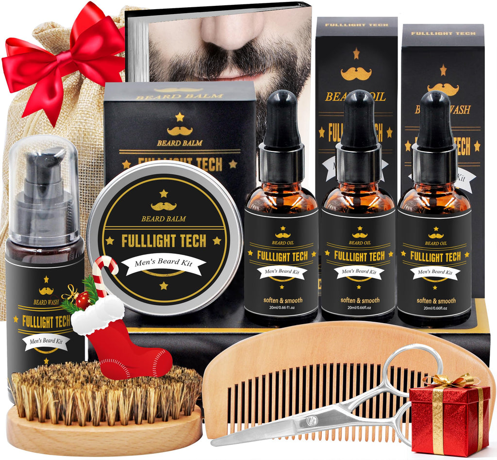 Beard Kit for Men, 3 Beard Oil Scents, Beard Care Gift Set for Dad, Husband