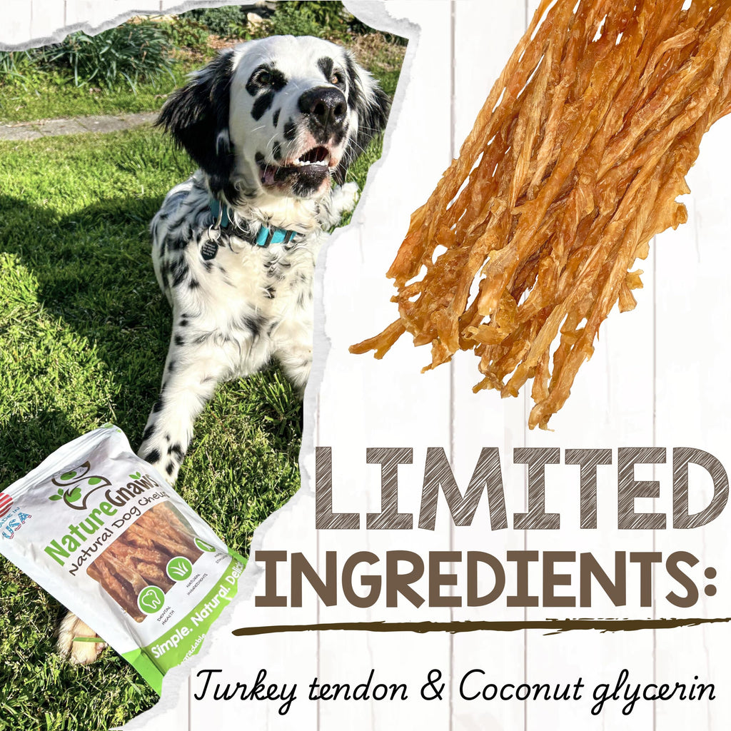 Nature Gnaws USA Turkey Tendons Dog Treats, 8 oz