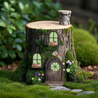 FESTGLOX Fairy Garden Door Windows for Tree Trunk Outdoor, Glow in the Dark