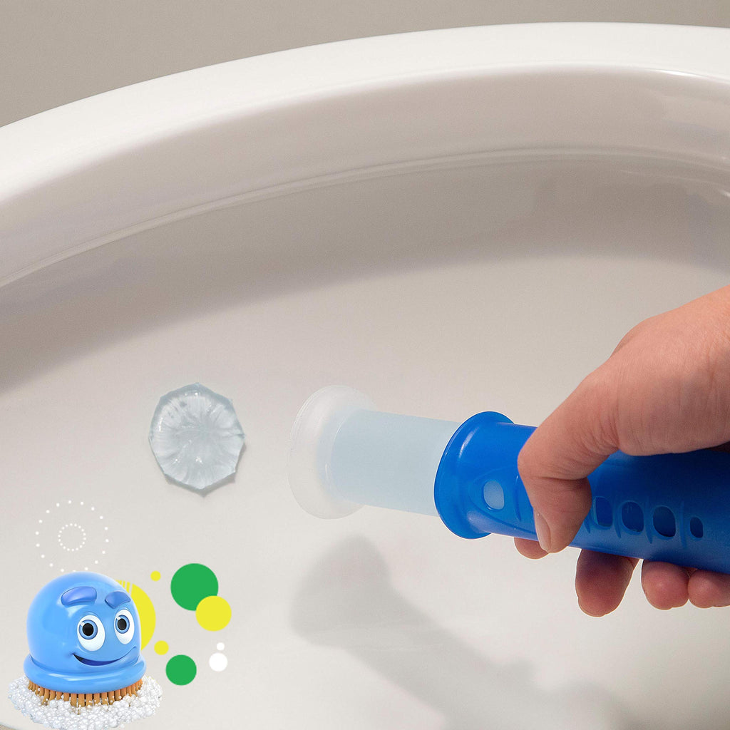 Scrubbing Bubbles Fresh Gel Toilet Bowl Cleaning Stamps, Helps Keep Toilet Clean and Helps Prevent Limescale & Rings, Rainshower Scent, 1 Dispenser with 6 Fresh Gel Stamps (Pack of 4)