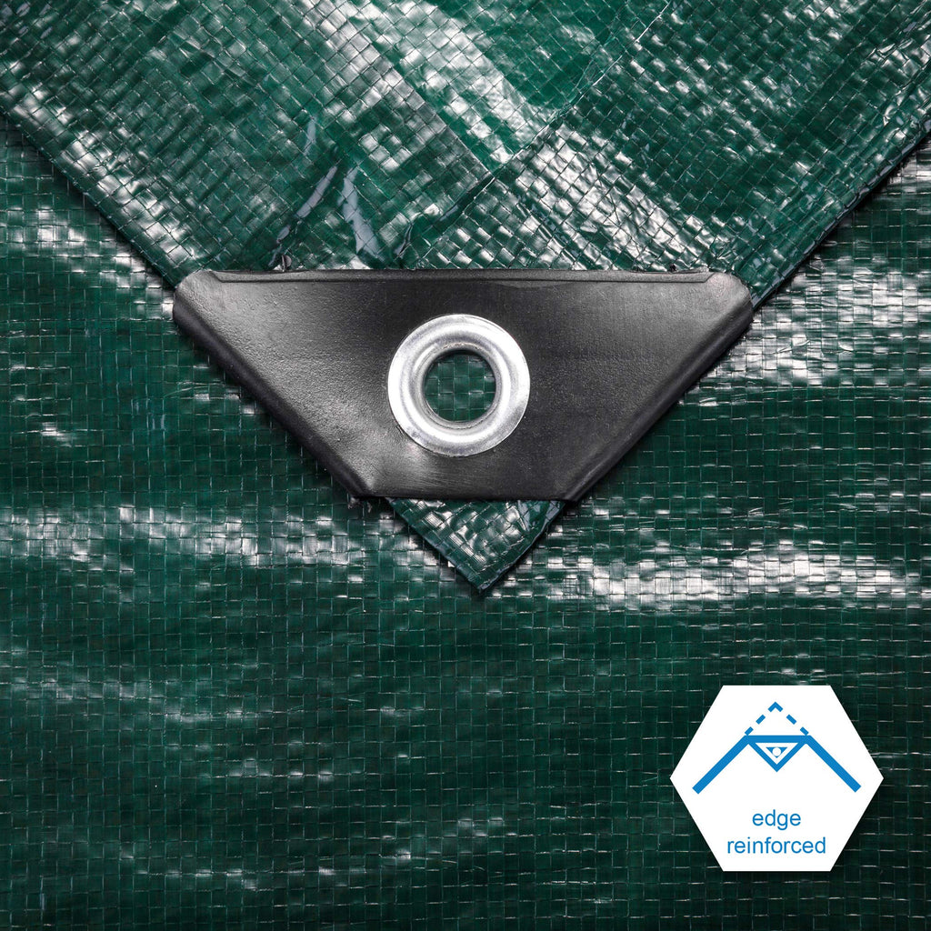 CARTMAN 2 Pack Finished Size 8x10 Feet Waterproof Green Tarp 8 Mil Thick, Multipurpose Protective Cover for Emergency Rain Shelter Camping Tarpaulin