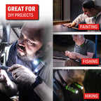 EZRED Anywear Rechargeable Neck Light for Hands-Free Lighting - NK15-GR Green, Perfect Light for Mechanics, Camping, Hunting, DIY Projects, Reading