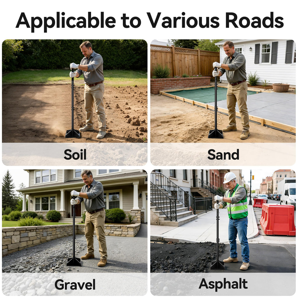 48" Handle Steel Tamper,8×8" Tamper Tool Landscaping