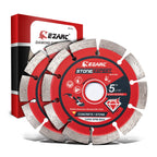 EZARC 5 inch Segmented Diamond Blade, Diamond Cutting Wheel for Angle Grinder Stone Master, 5" Stone Blade for Cutting Concrete Granite Masonry Brick, 7/8"-20mm-5/8 Arbor (2-Pack)