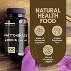 Zenavea - Nattokinase Supplement - 2000 FU of Enzyme - 270 Capsules of Nattokinase 100mg - Gluten Free, Non-GMO, Vegan