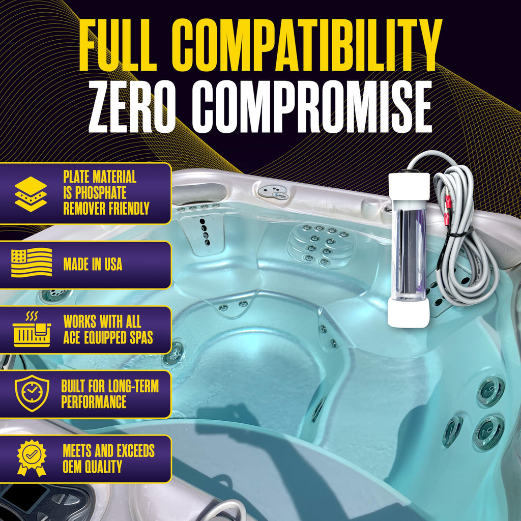 The Hot Tub Wizard - The Scepter Salt Cell Replacement for ACE Sanitizing System by Hot Spring - 76078 Quality Replacement Part - Easy Install, Long Lasting - Hotsprings Spa Parts - Made in the USA