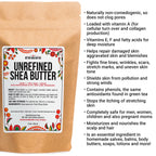 Raw Shea Butter - 100% Pure African Unrefined Shea Butter for Hair | Skin Moisturizer for Face and Body | with Natural Smoky Scent | Use for Soap Base, DIY Whipped Lotion, Lip Balm - 8 oz Block